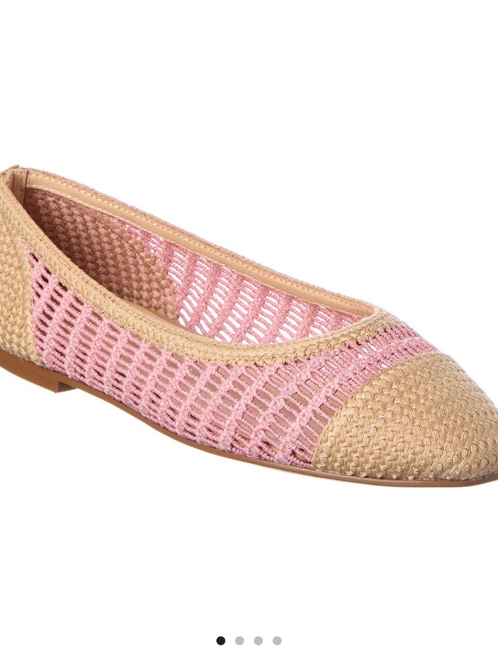 Woven Pink and Tan Women's Ballet Flat